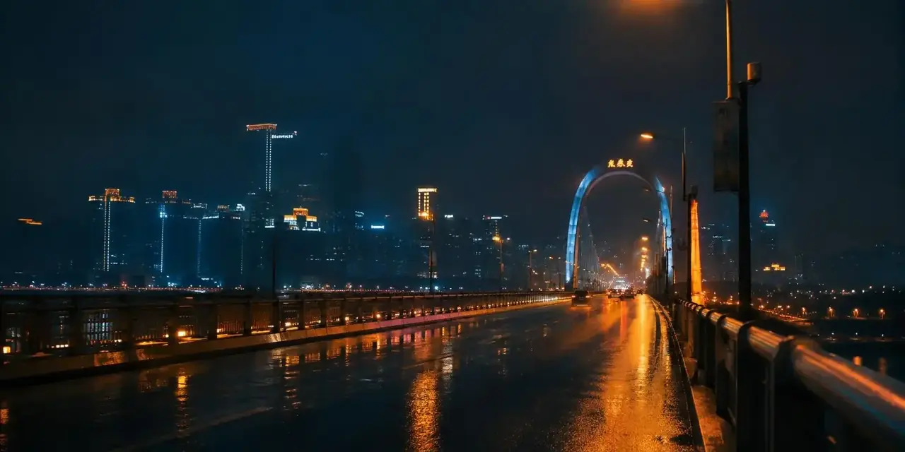 短剧网站《午夜霓虹的未婚妻》首屏剧照，城市夜景氛围